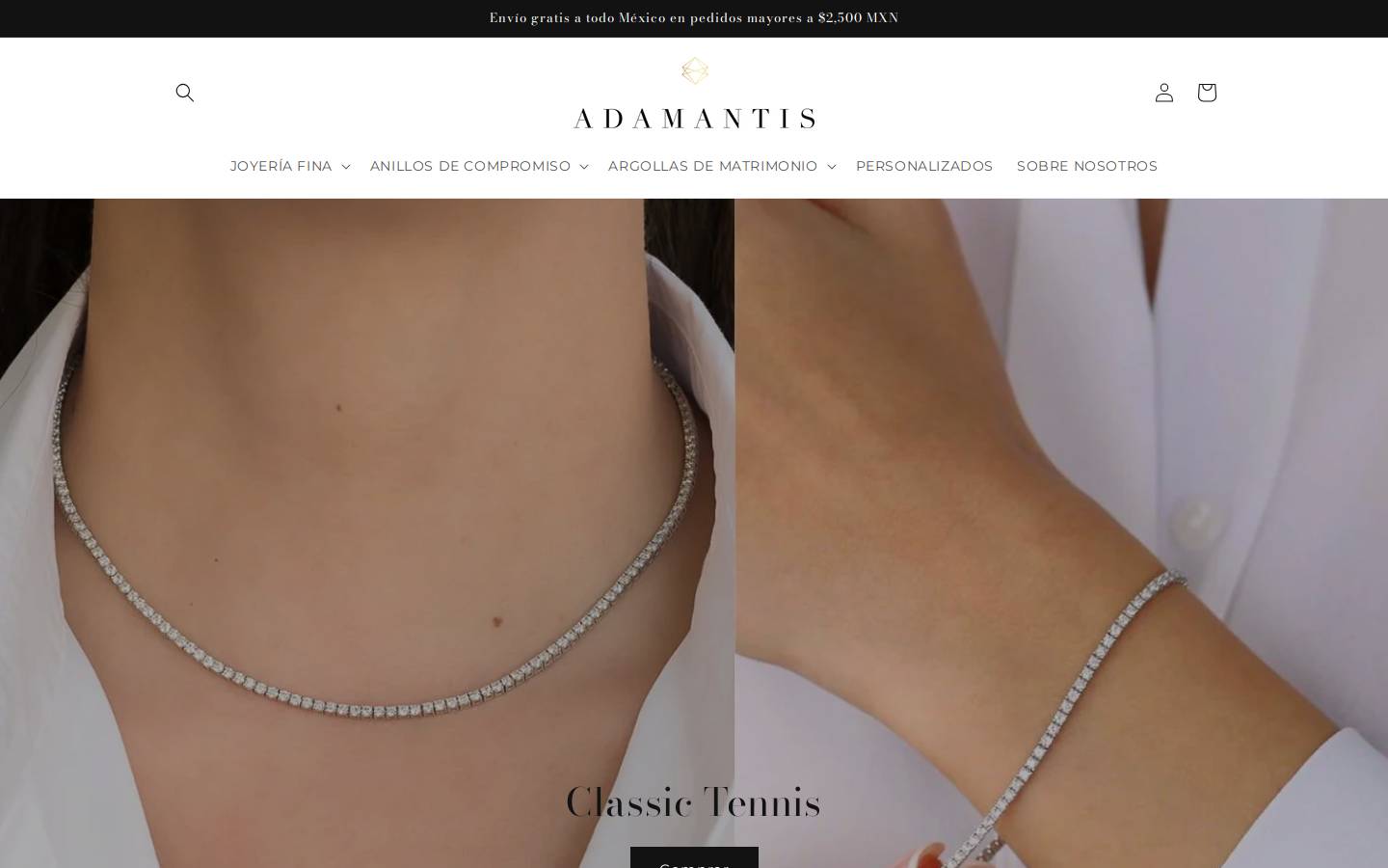 adamantis.mx homepage screenshot