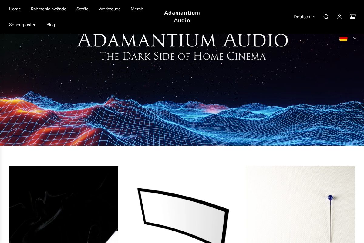 Adamantium Audio homepage screenshot