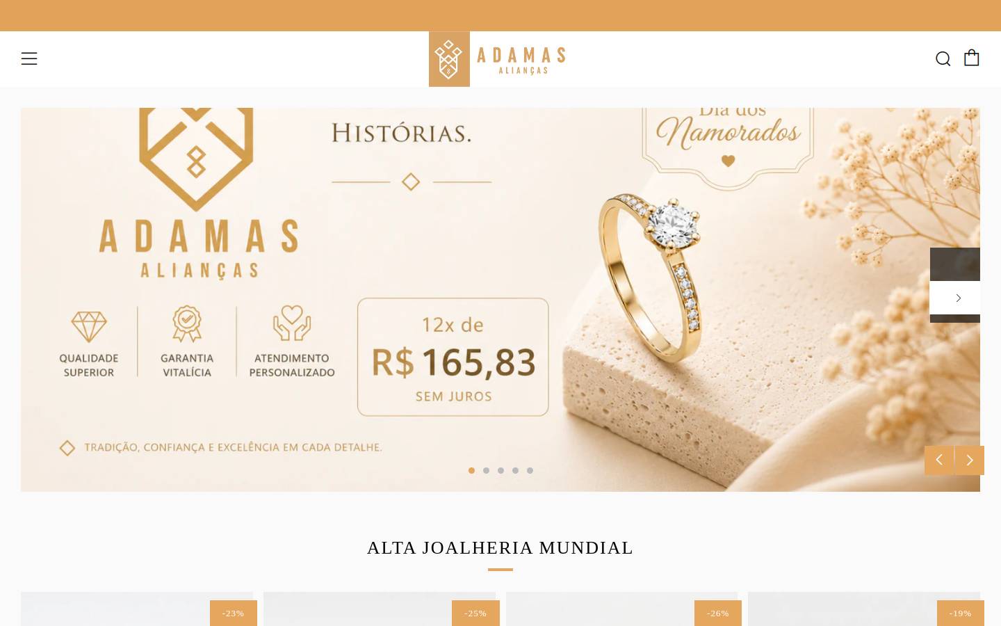 adamasaliancas18k.com homepage screenshot