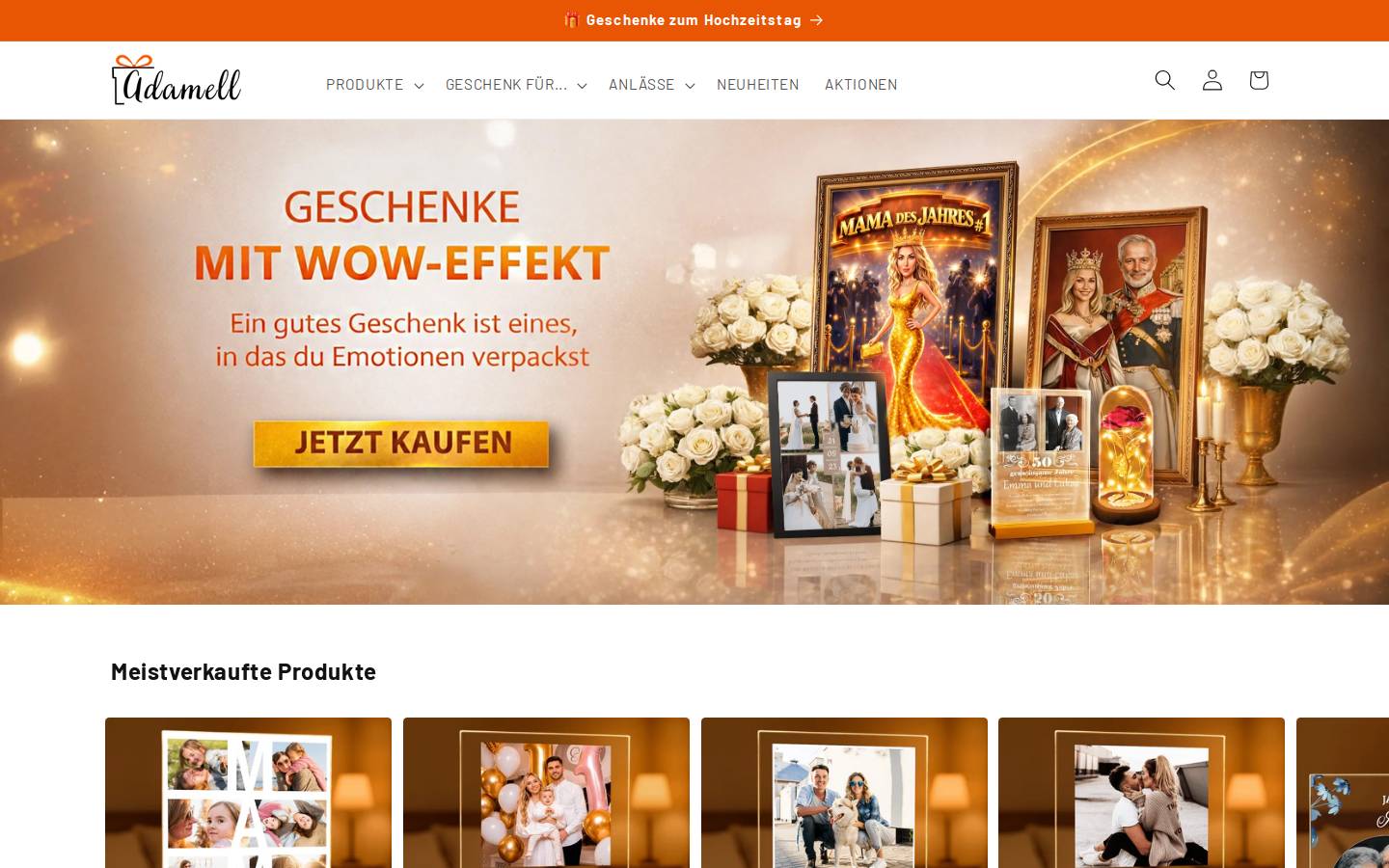 Adamell.de homepage screenshot