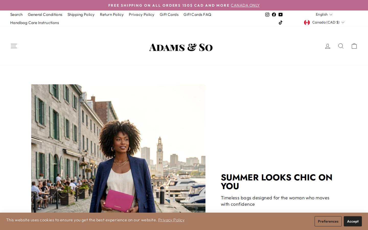 adamsandso.ca homepage screenshot