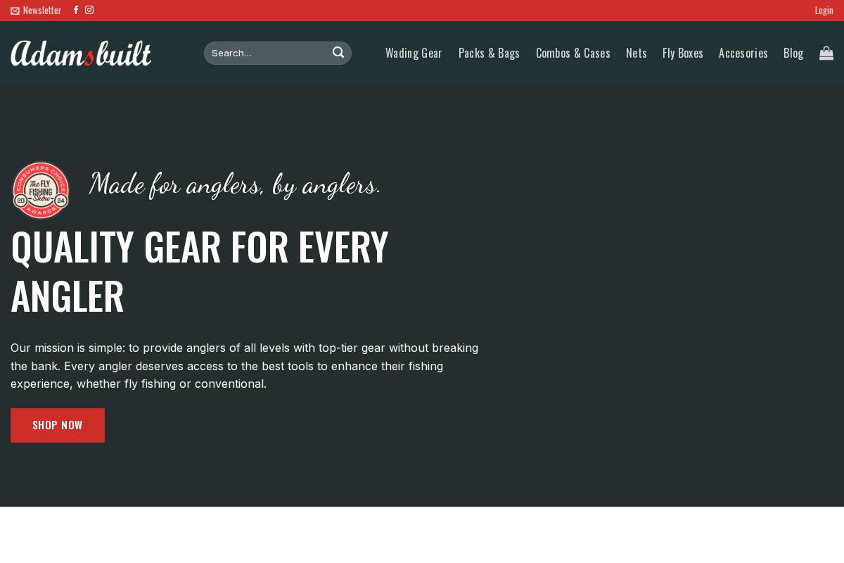 adamsbuiltfishing.com homepage screenshot