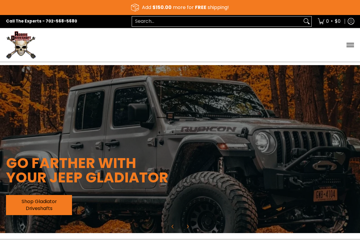 Adams Driveshaft & Offroad homepage screenshot
