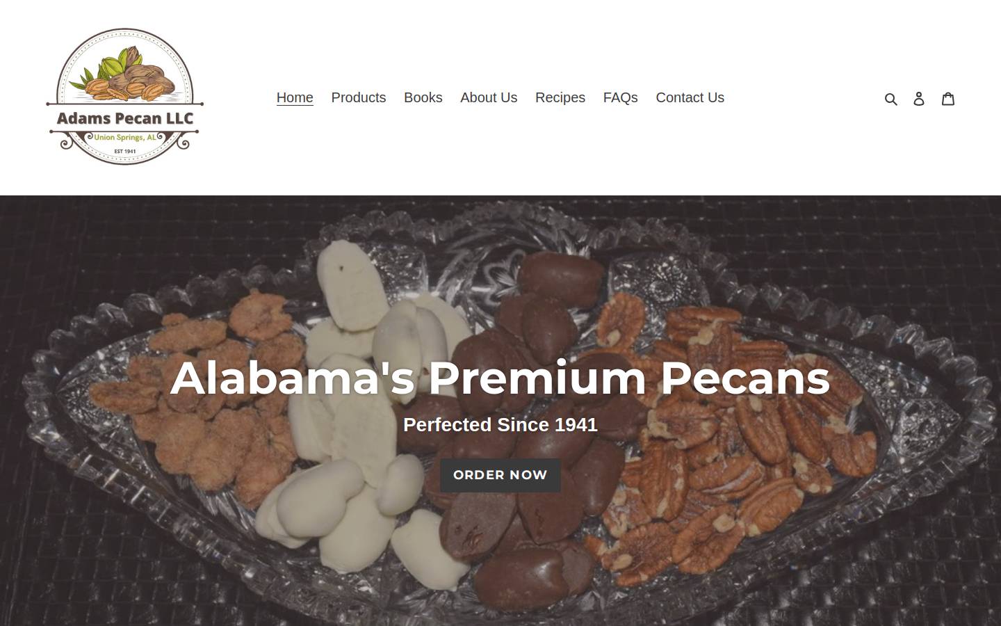 adamspecan.com homepage screenshot
