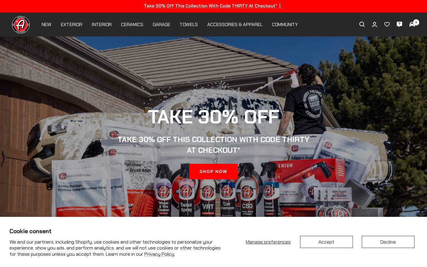 Adams Polishes homepage screenshot