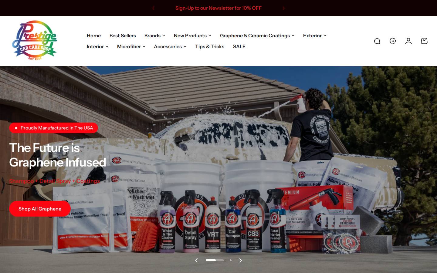 adamspolishes.co.uk homepage screenshot