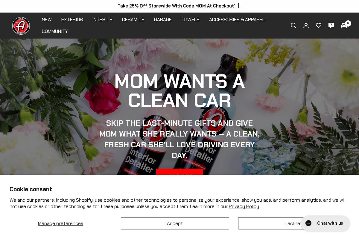 Adams Polishes homepage screenshot
