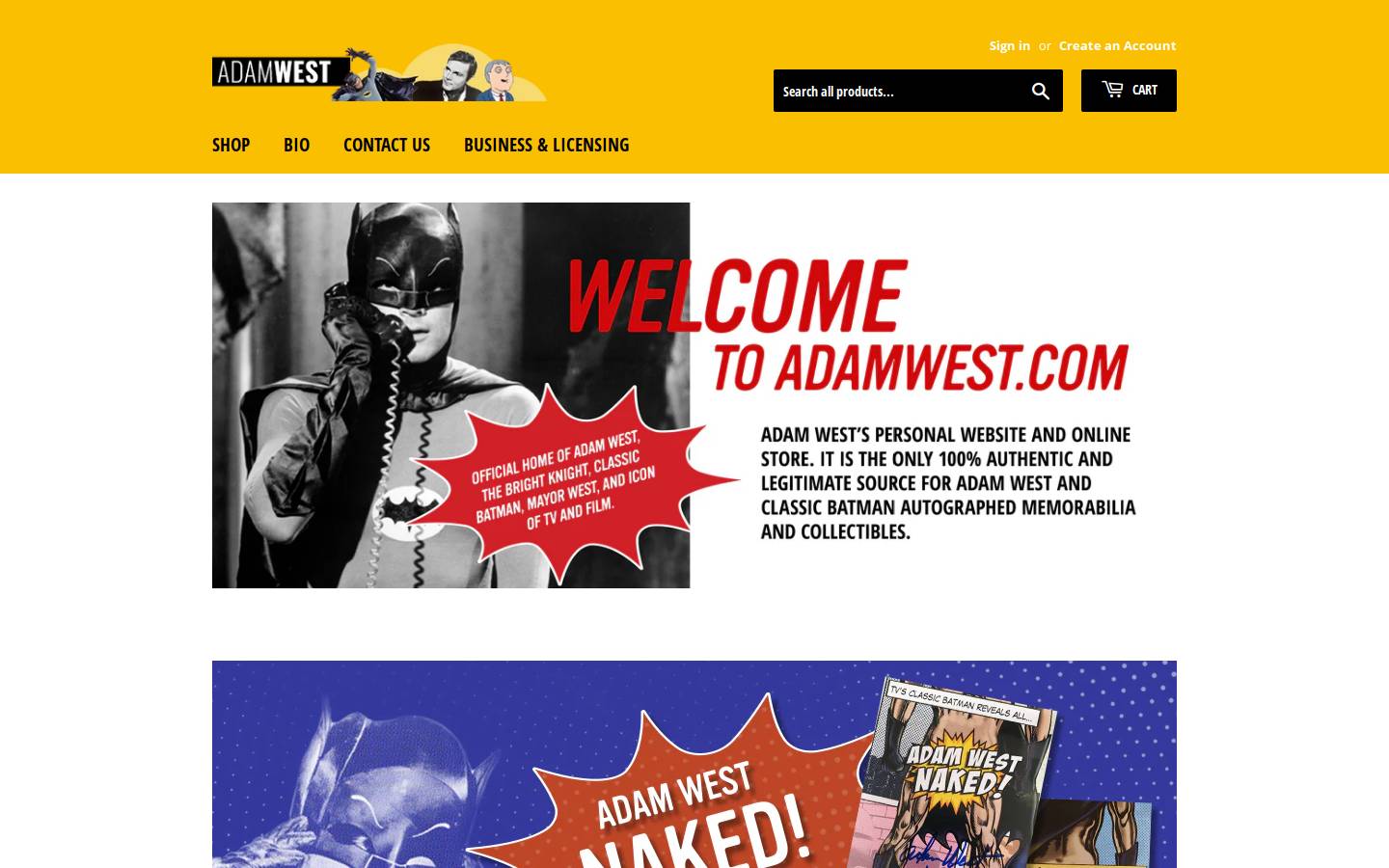 adamwest.com homepage screenshot