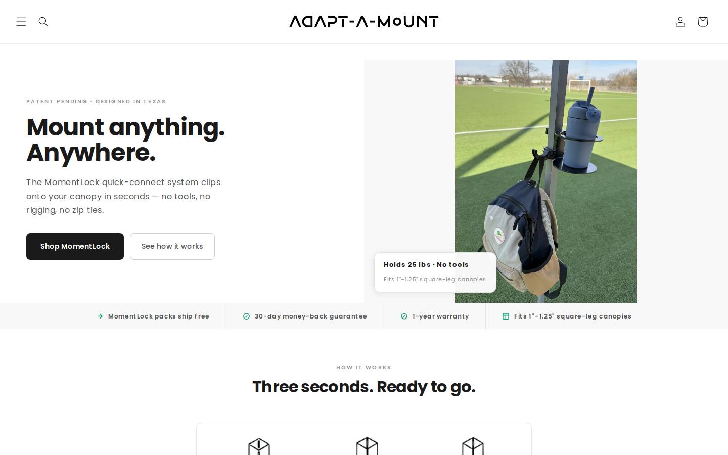 adaptamount.com homepage screenshot