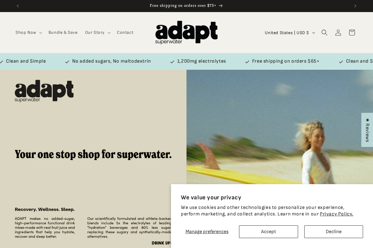 adaptbrands.com homepage screenshot