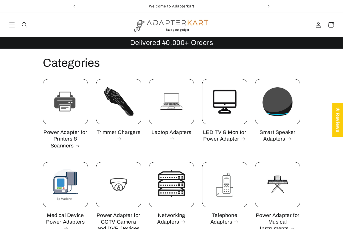 Adapterkart homepage screenshot