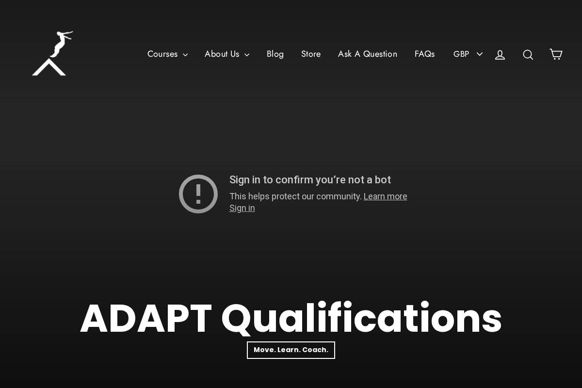 adaptqualifications.com homepage screenshot