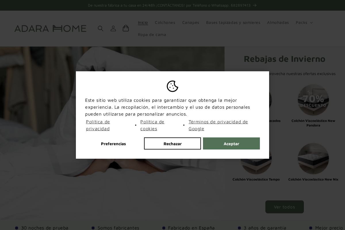 Adara Home homepage screenshot