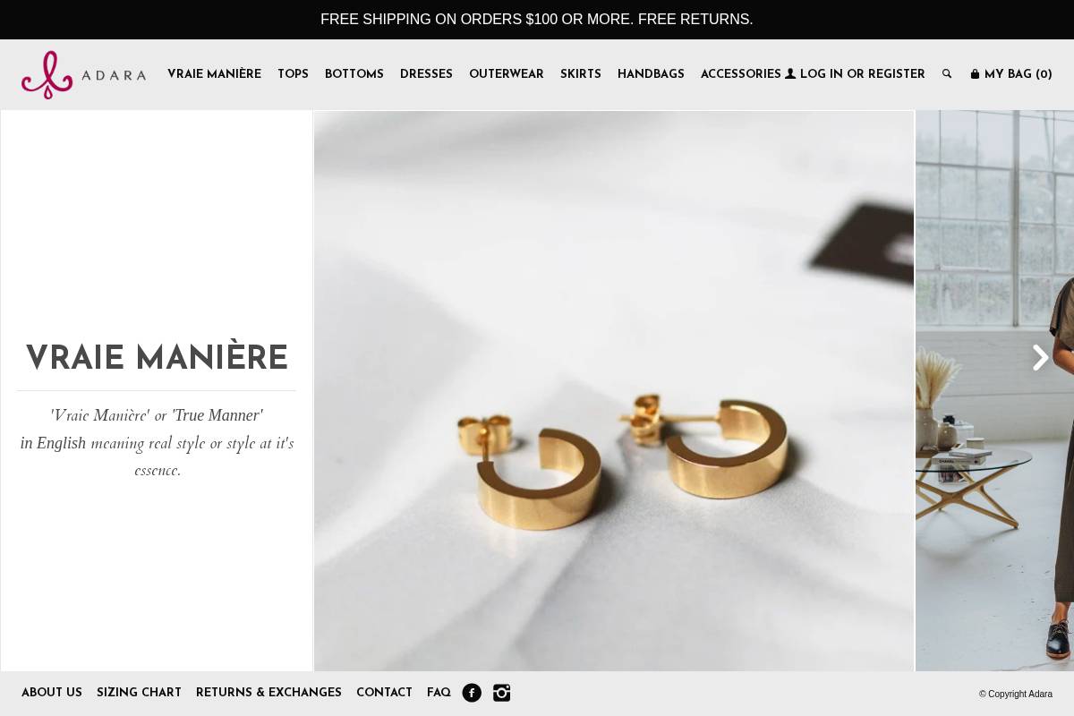 adaraonline.com homepage screenshot