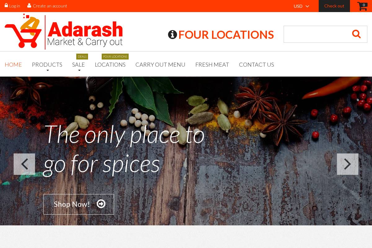 adarashmarket.com homepage screenshot