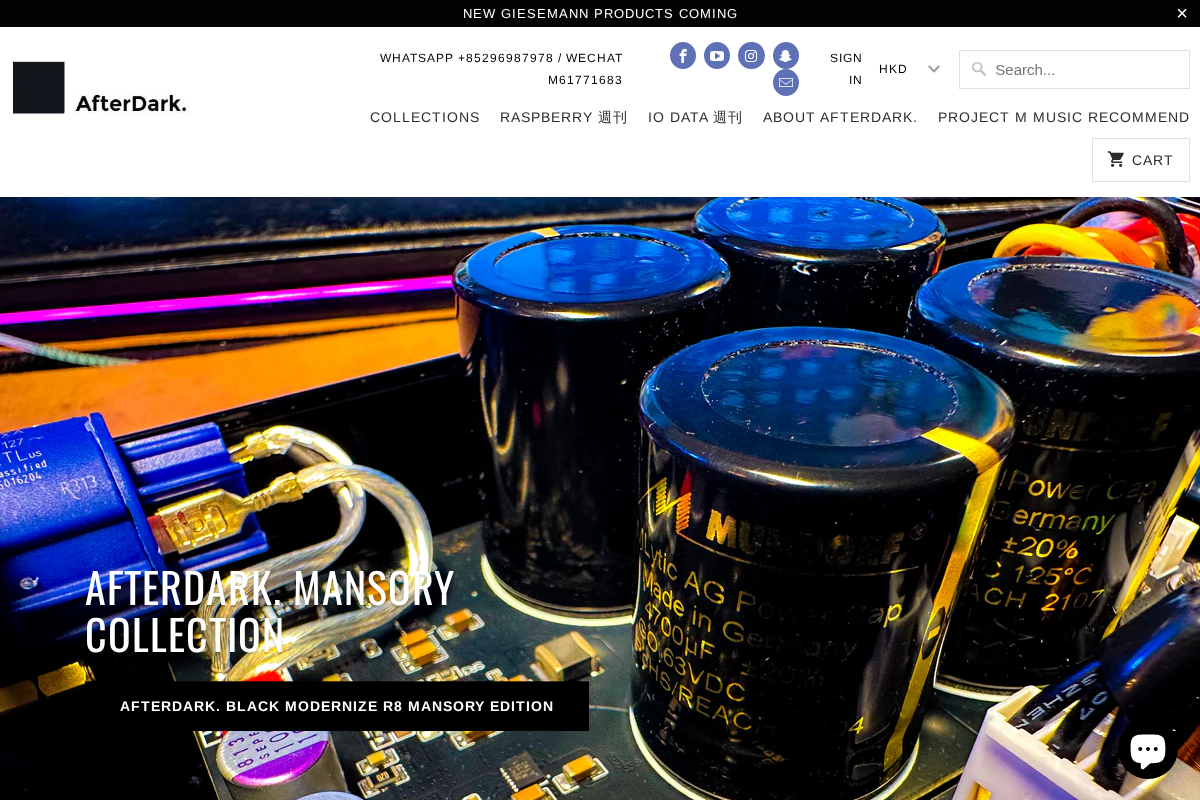 AfterDark homepage screenshot