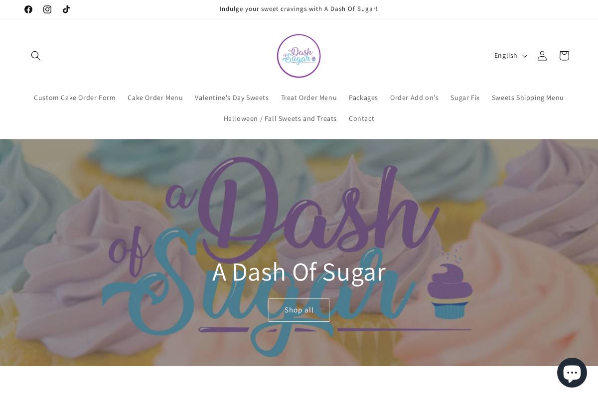 adashofsugar.com homepage screenshot