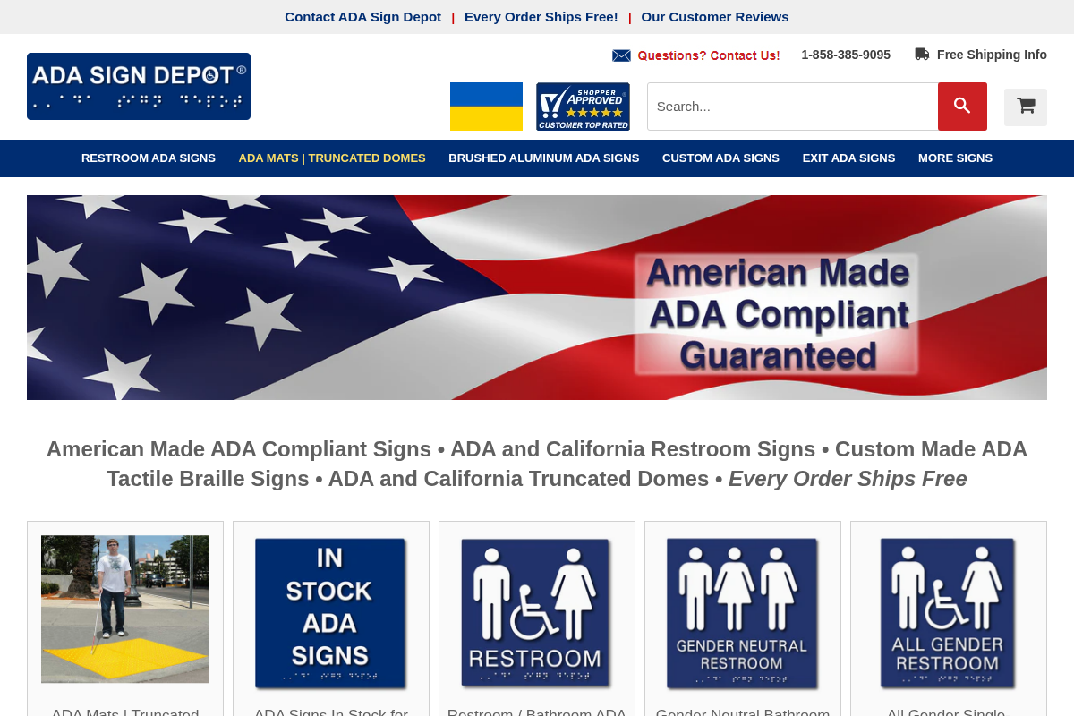 ADA SIGN DEPOT homepage screenshot