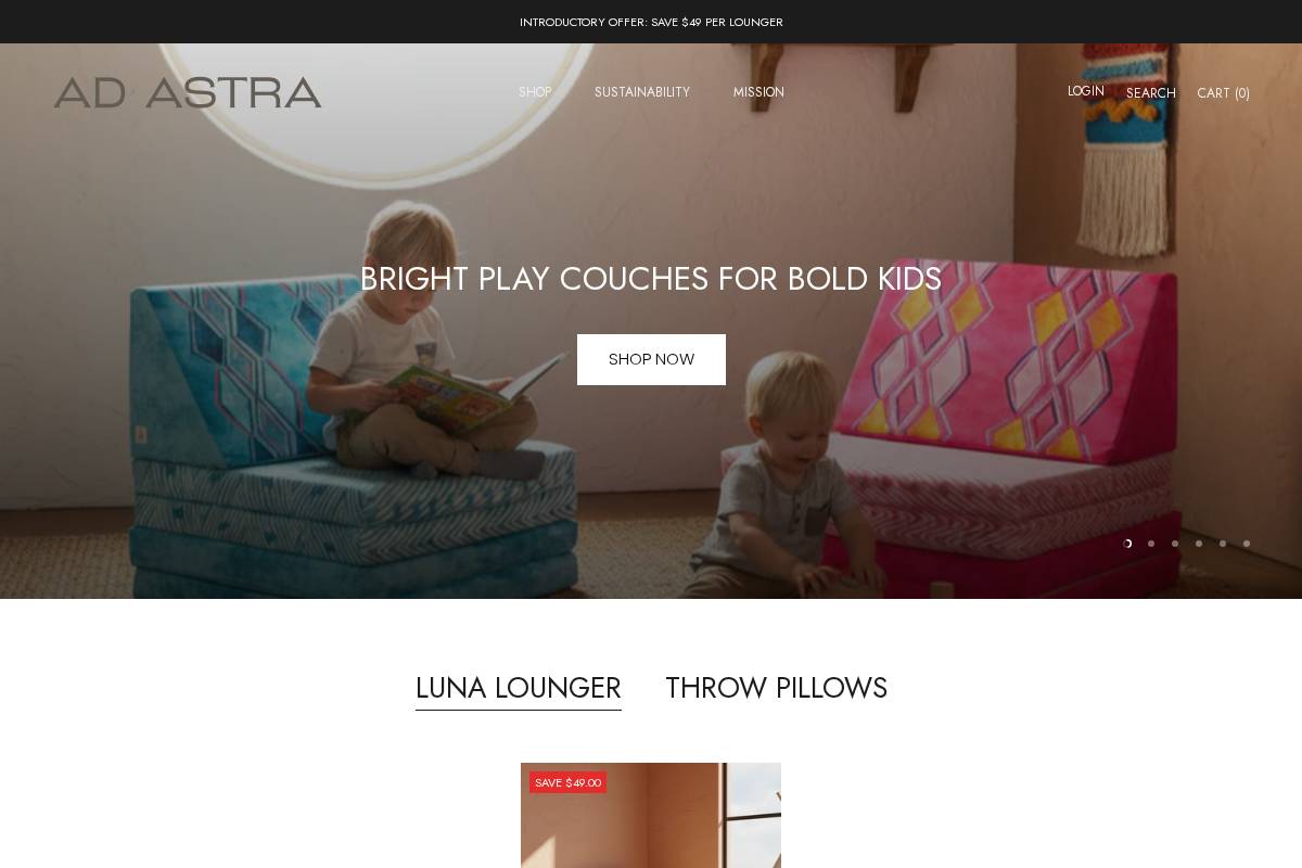 adastradesigns.com homepage screenshot