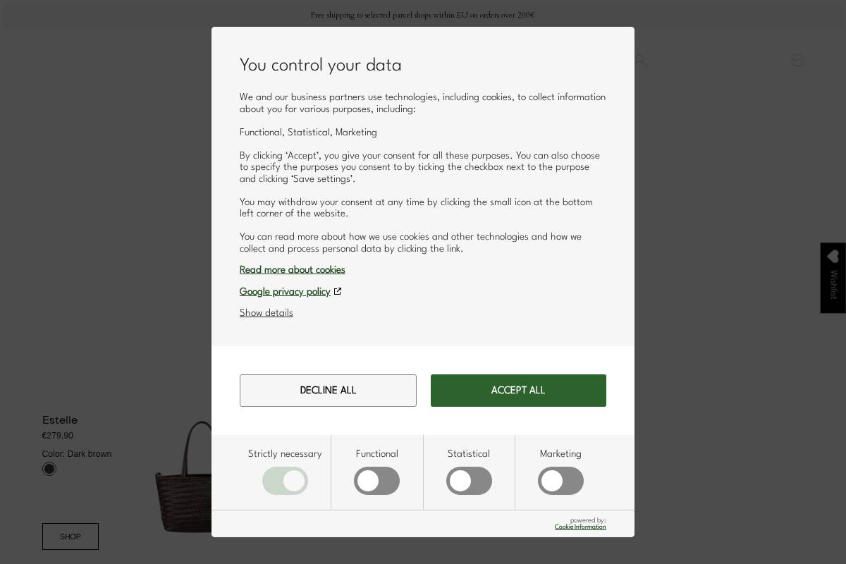 Adax Officielle Webshop homepage screenshot