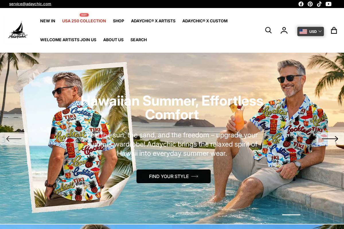 Adaychic homepage screenshot