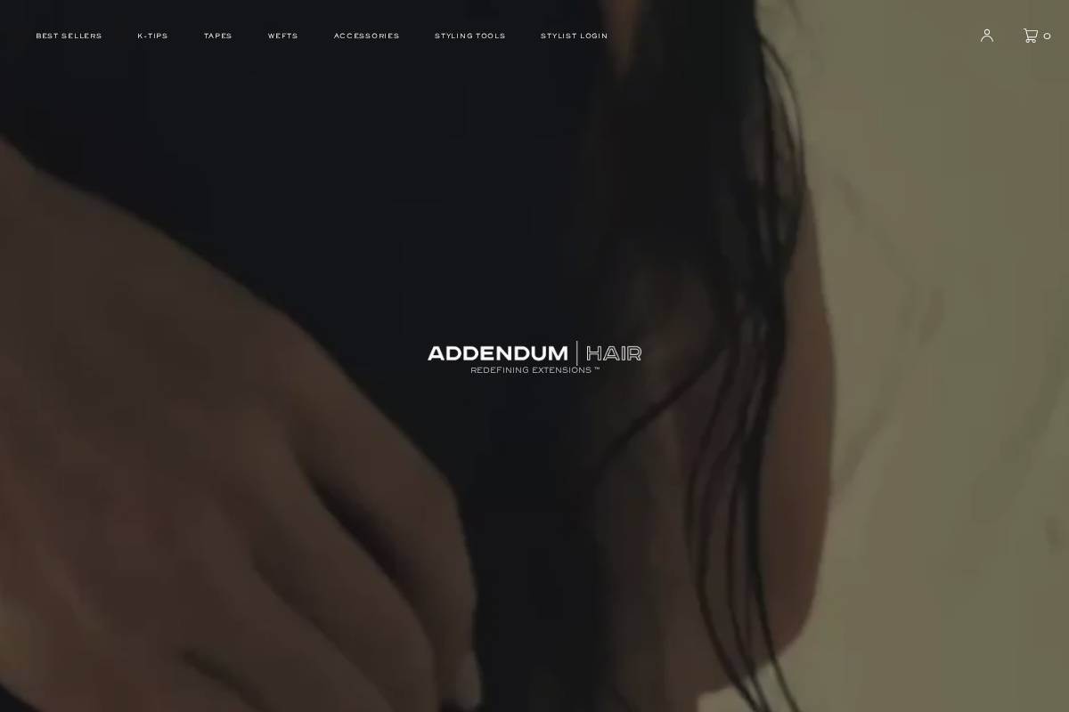 addendumhair.com homepage screenshot