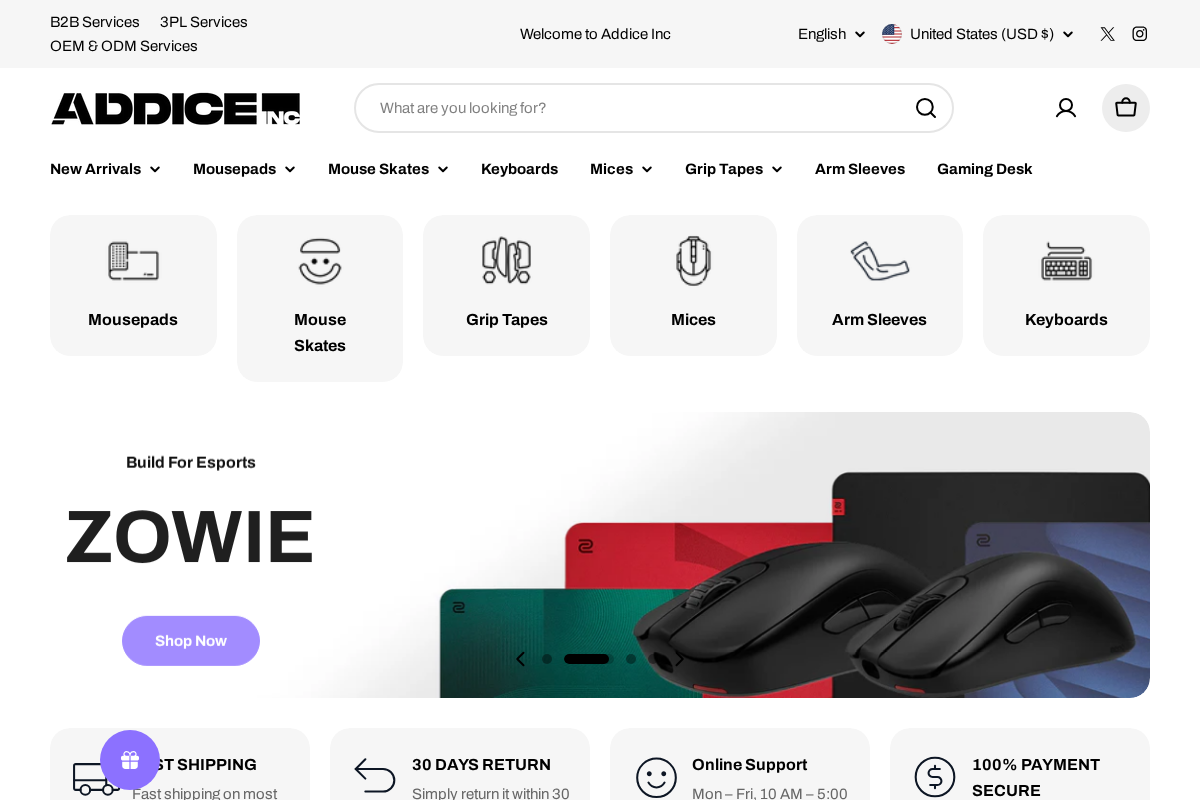 Addiceinc homepage screenshot