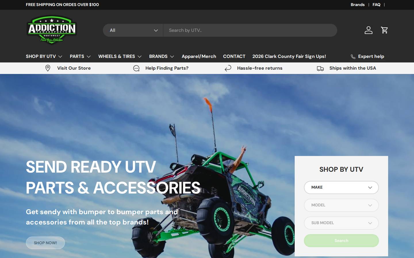addictionpowersportsnw.com homepage screenshot