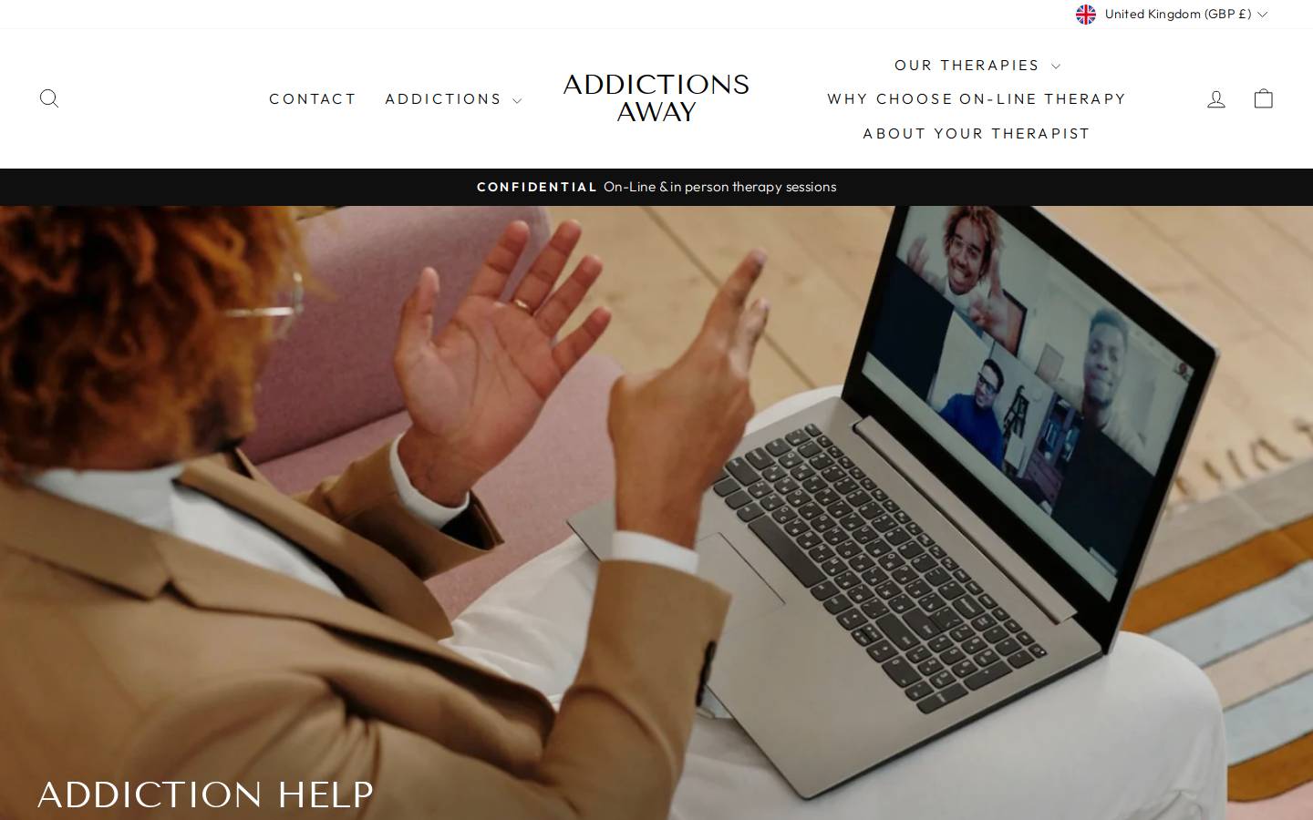 addictionsaway.com homepage screenshot