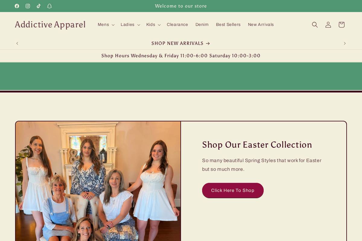 addictiveapparelpa.com homepage screenshot