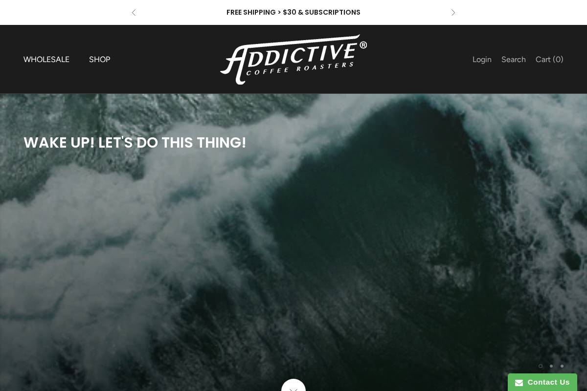 addictivecoffee.com homepage screenshot