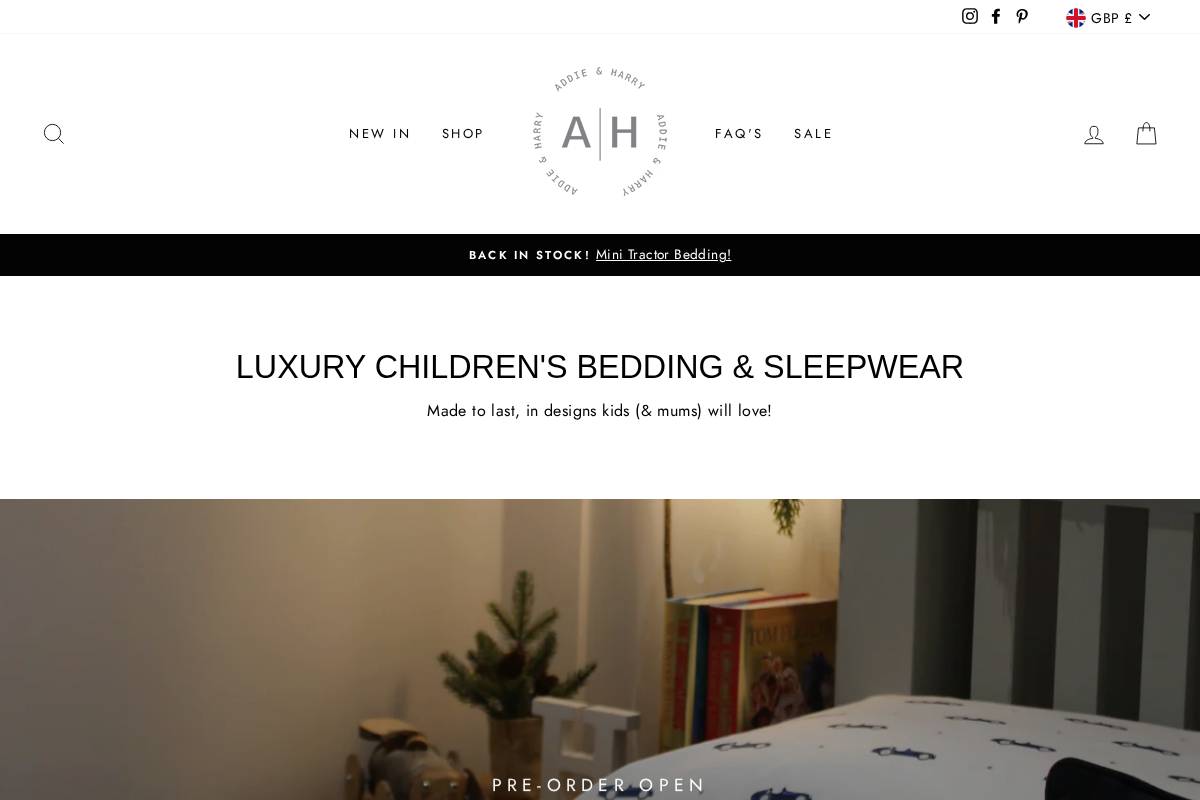 addieandharry.com homepage screenshot