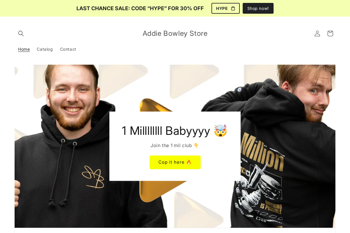 Addie Bowley Store homepage screenshot