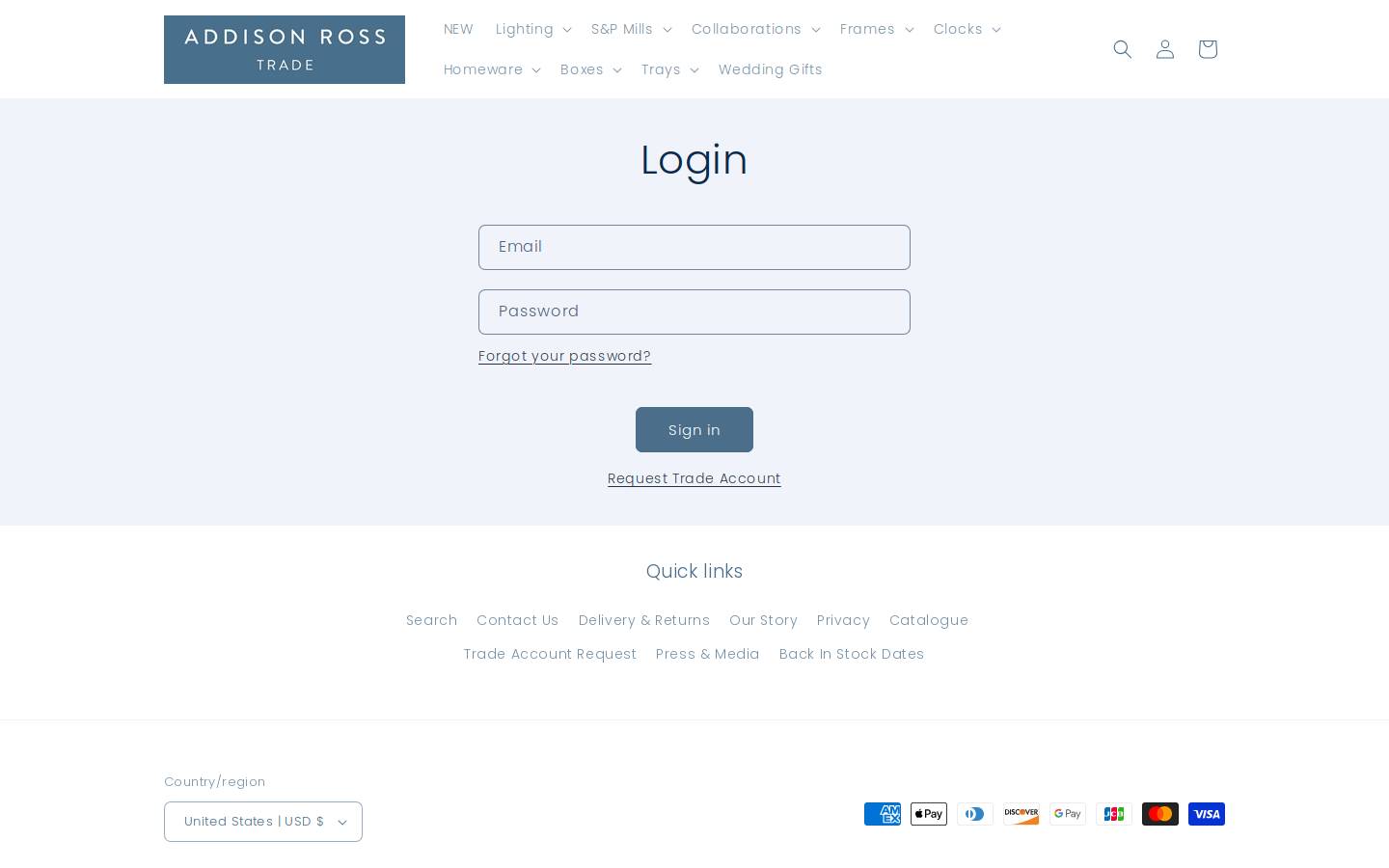 addison-rossusa.com homepage screenshot