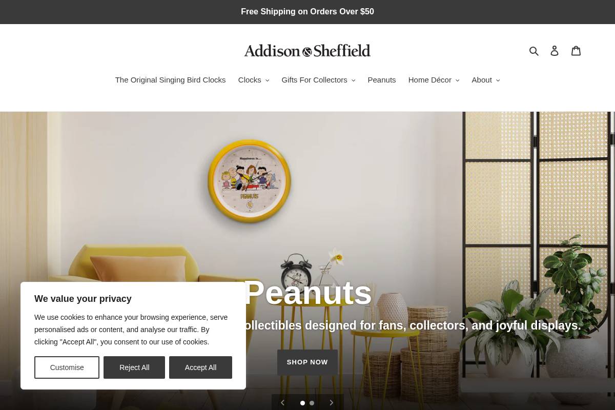 addisonandsheffield.com homepage screenshot