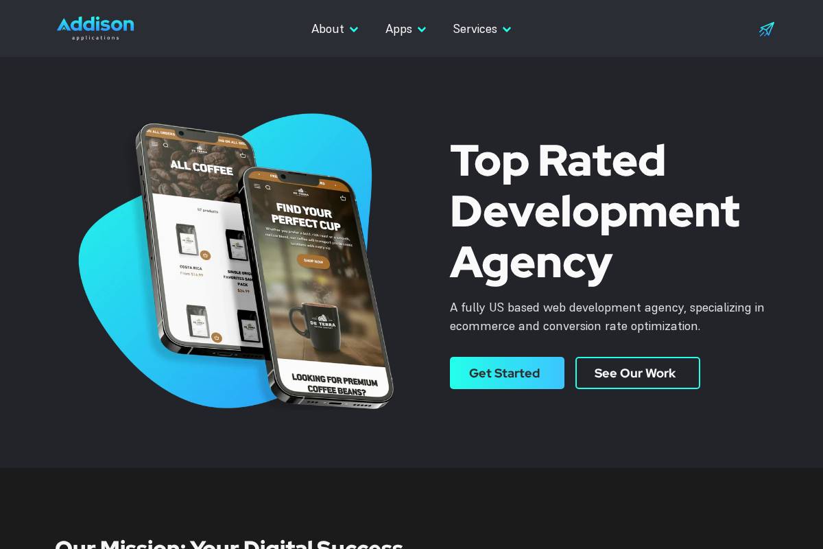 addisonapplications.com homepage screenshot