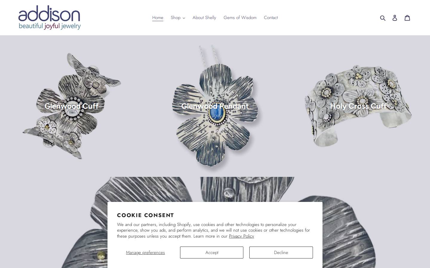 addisonjewelrydesigns.com homepage screenshot