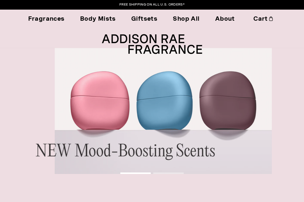 Addison Rae Fragrance homepage screenshot