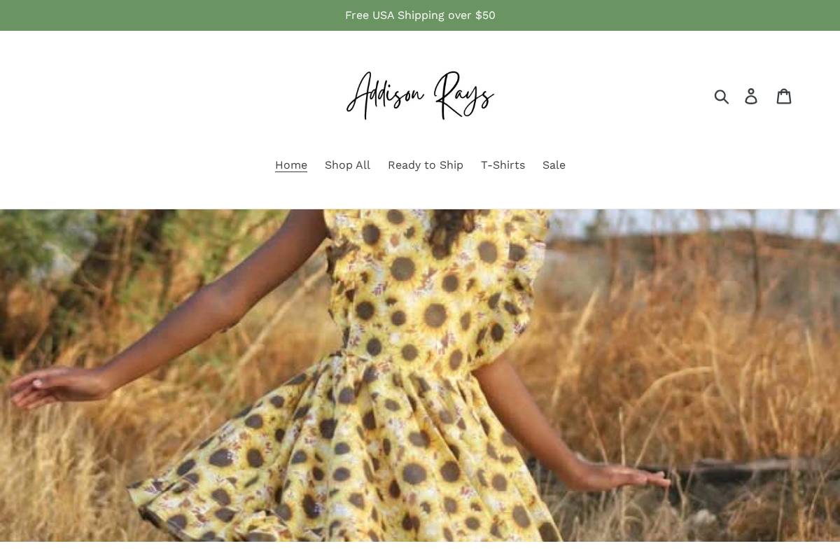 addisonrays.com homepage screenshot