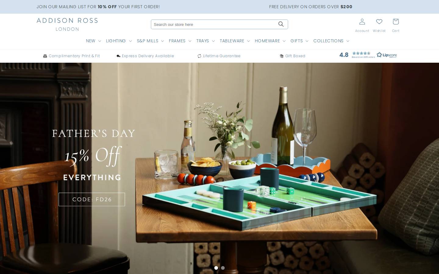 addisonrossusa.com homepage screenshot