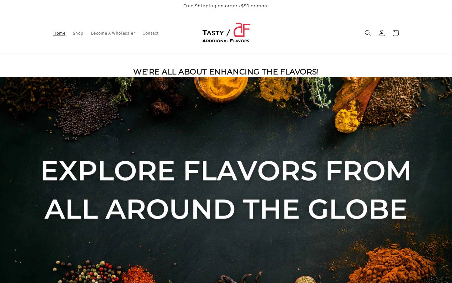 additionalflavors.com homepage screenshot