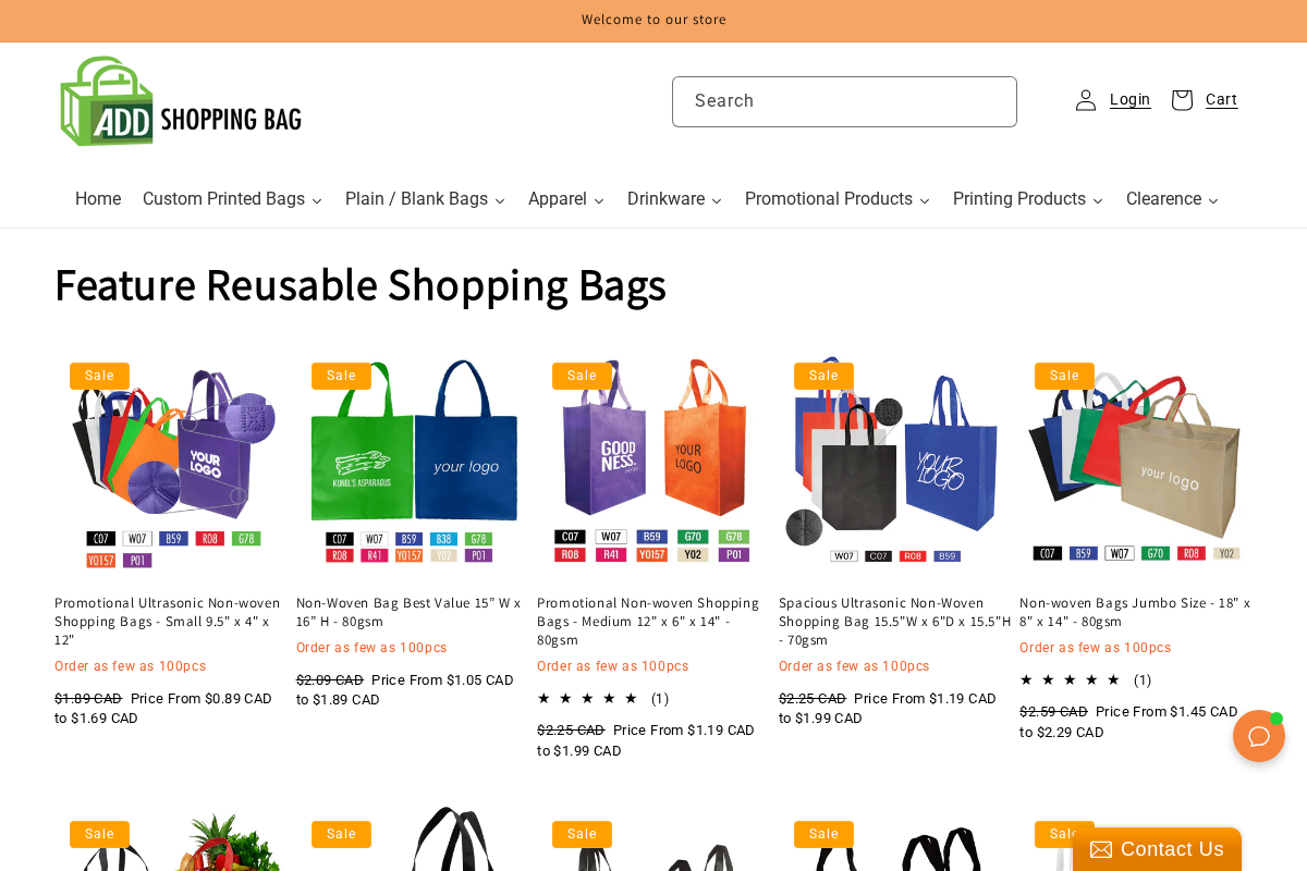 addshoppingbags.com homepage screenshot