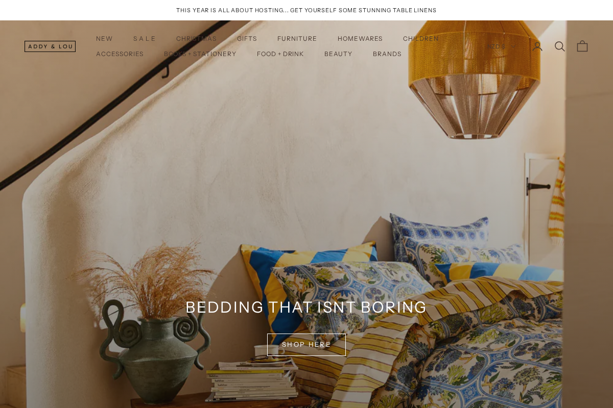 Addy & Lou homepage screenshot