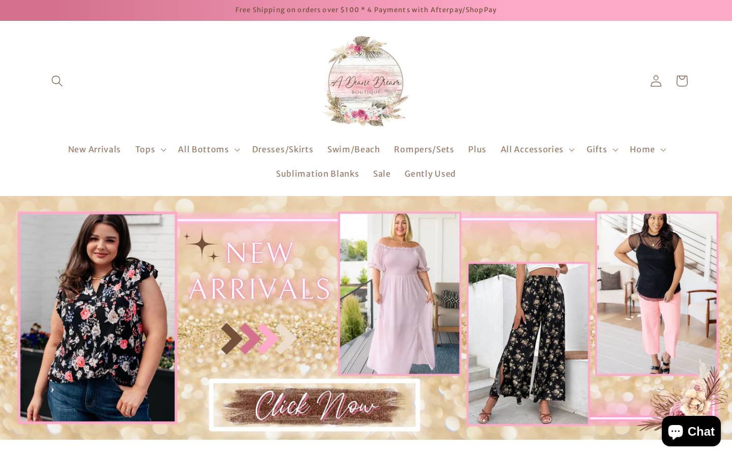 adeanedreamboutique.com homepage screenshot