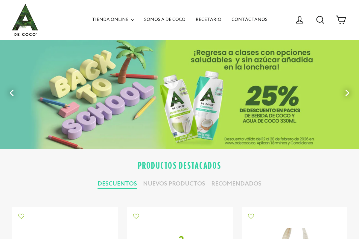 A de Coco homepage screenshot