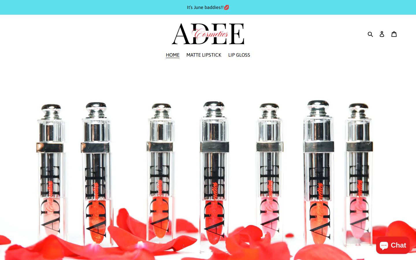 adeecosmetics.com homepage screenshot