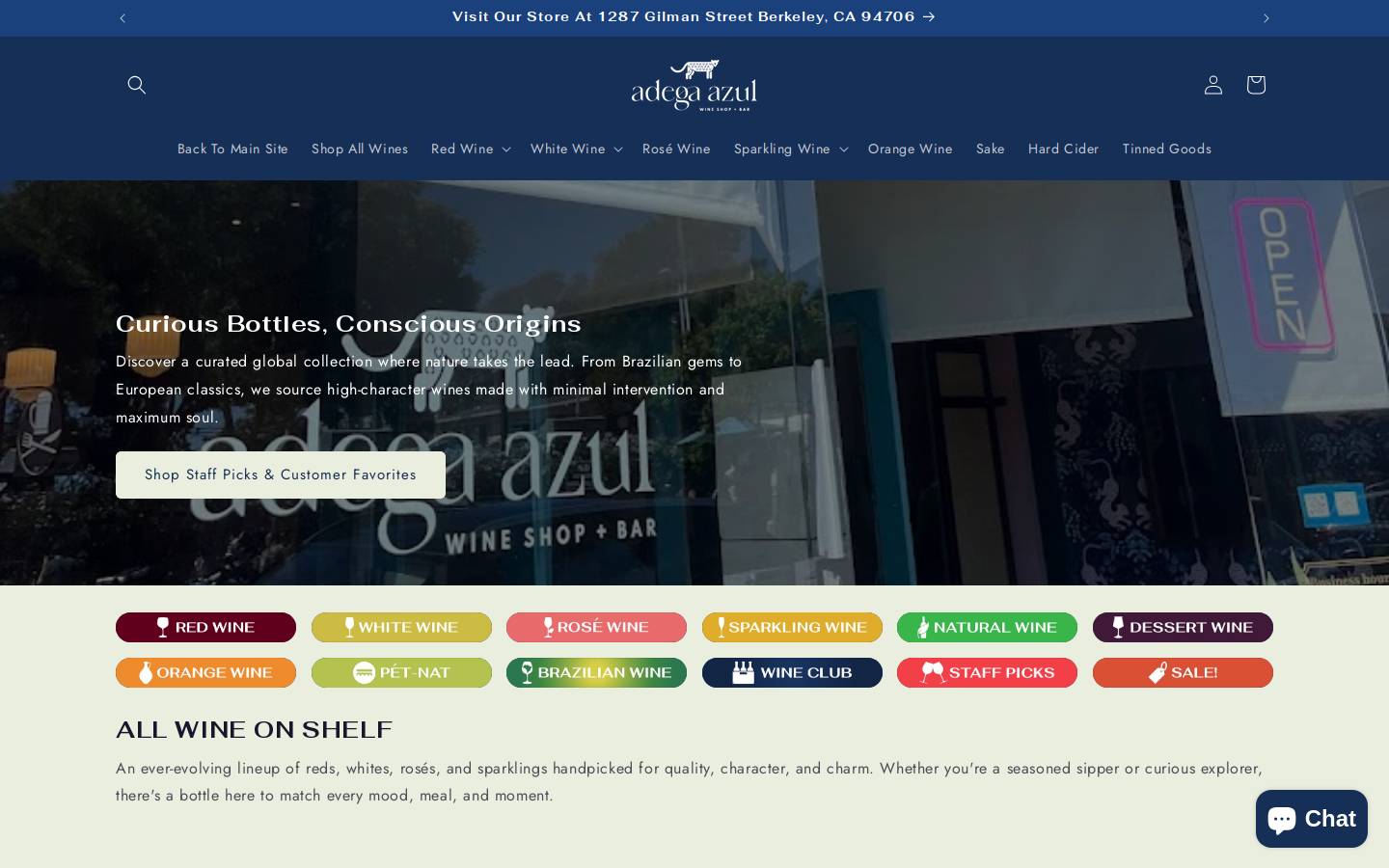 adegaazulwine.com homepage screenshot