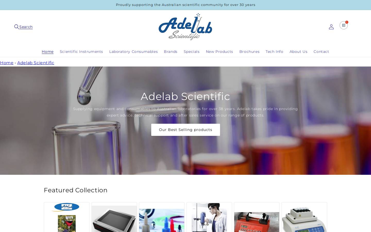 adelab.com.au homepage screenshot