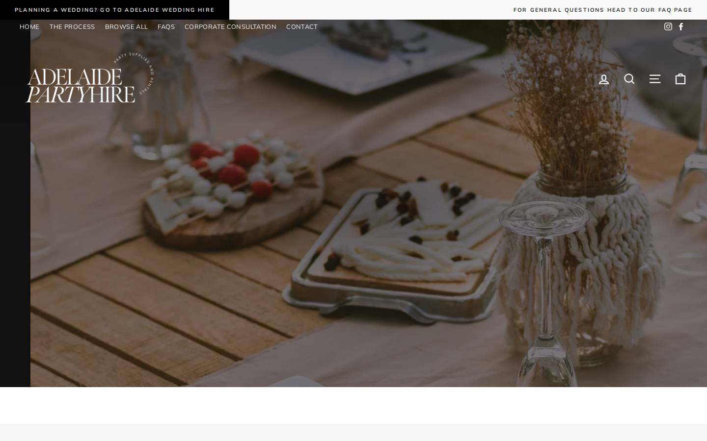 adelaidepartyhire.com homepage screenshot