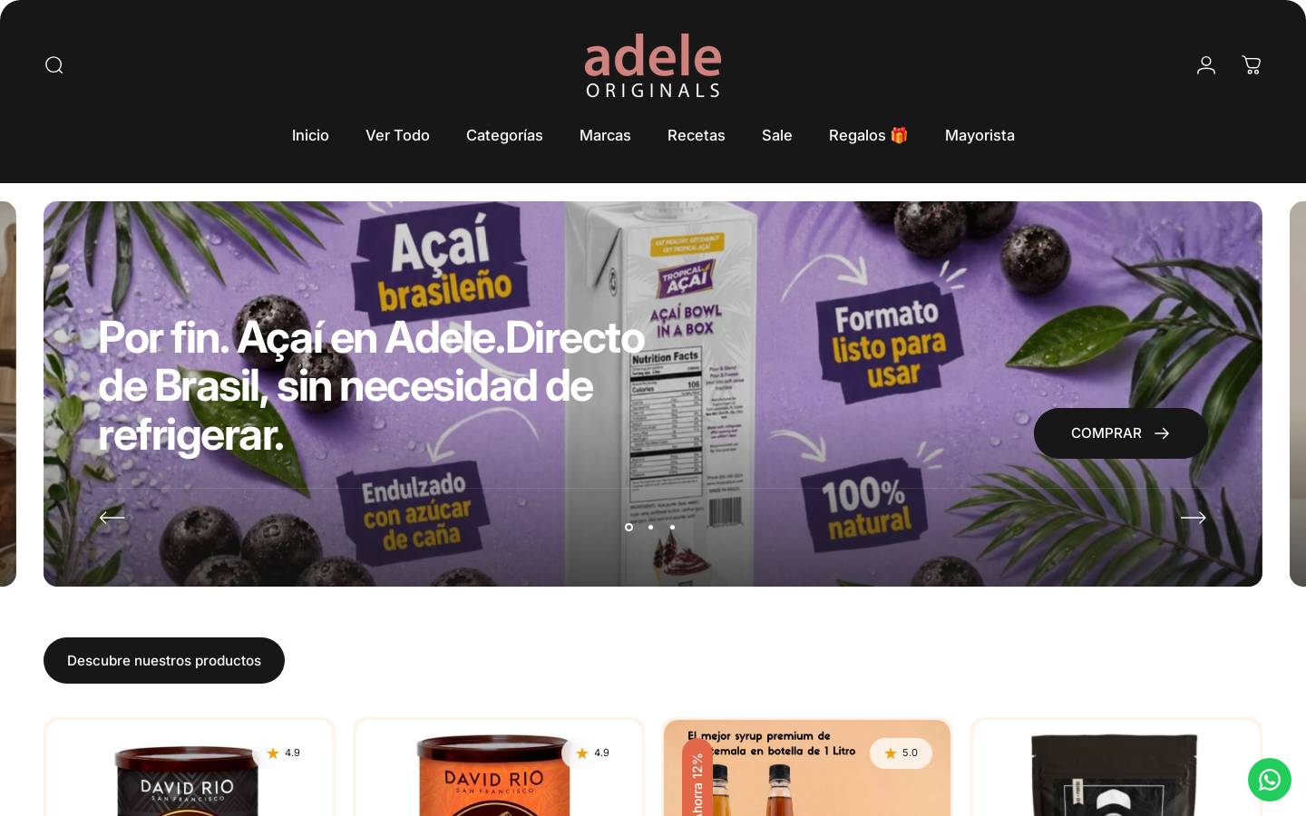 adeleoriginals.cl homepage screenshot
